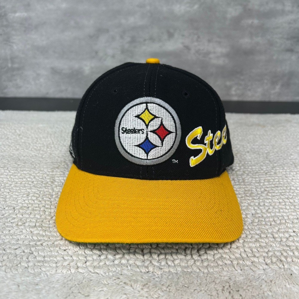 90s Vintage Pittsburgh Steelers Script Snapback Hat OSFA Apex One Embroidered